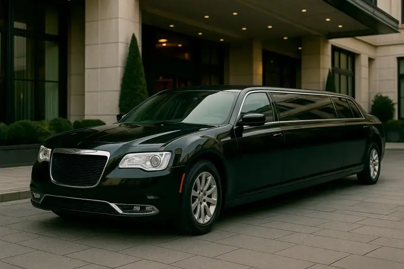 Black stretch limousine for prom limo rental